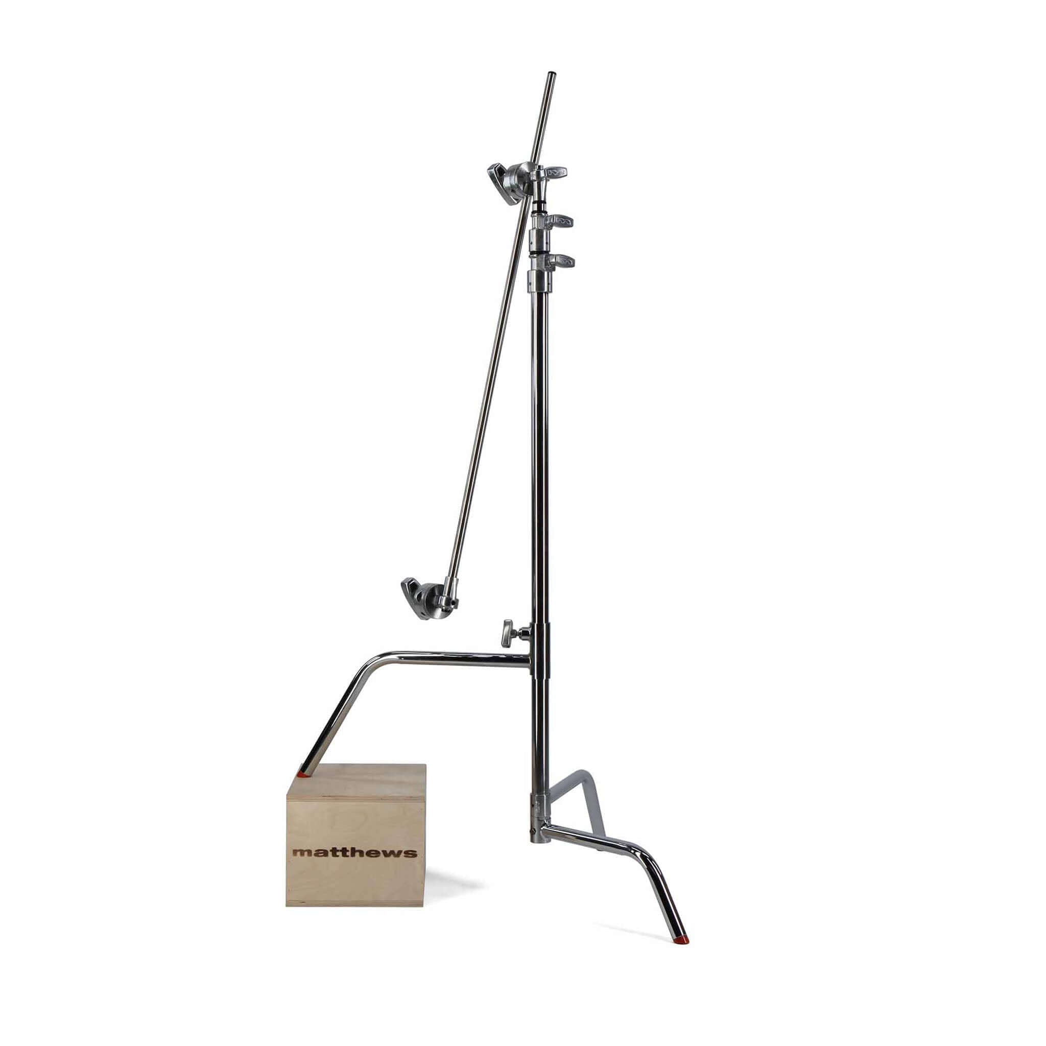 Chrome 40-inch C-stand with sliding leg, grip head, and arm